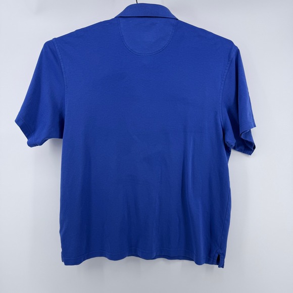 Jos. A. Bank Reserve Mens XL Blue Short Sleeve Polo Shirt Solid Casual Cotton - Picture 3 of 7